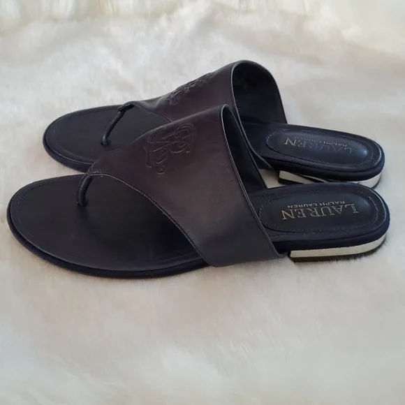 Lauren Ralph Lauren Deandra blue sandals women size 7B - Picture 2 of 7